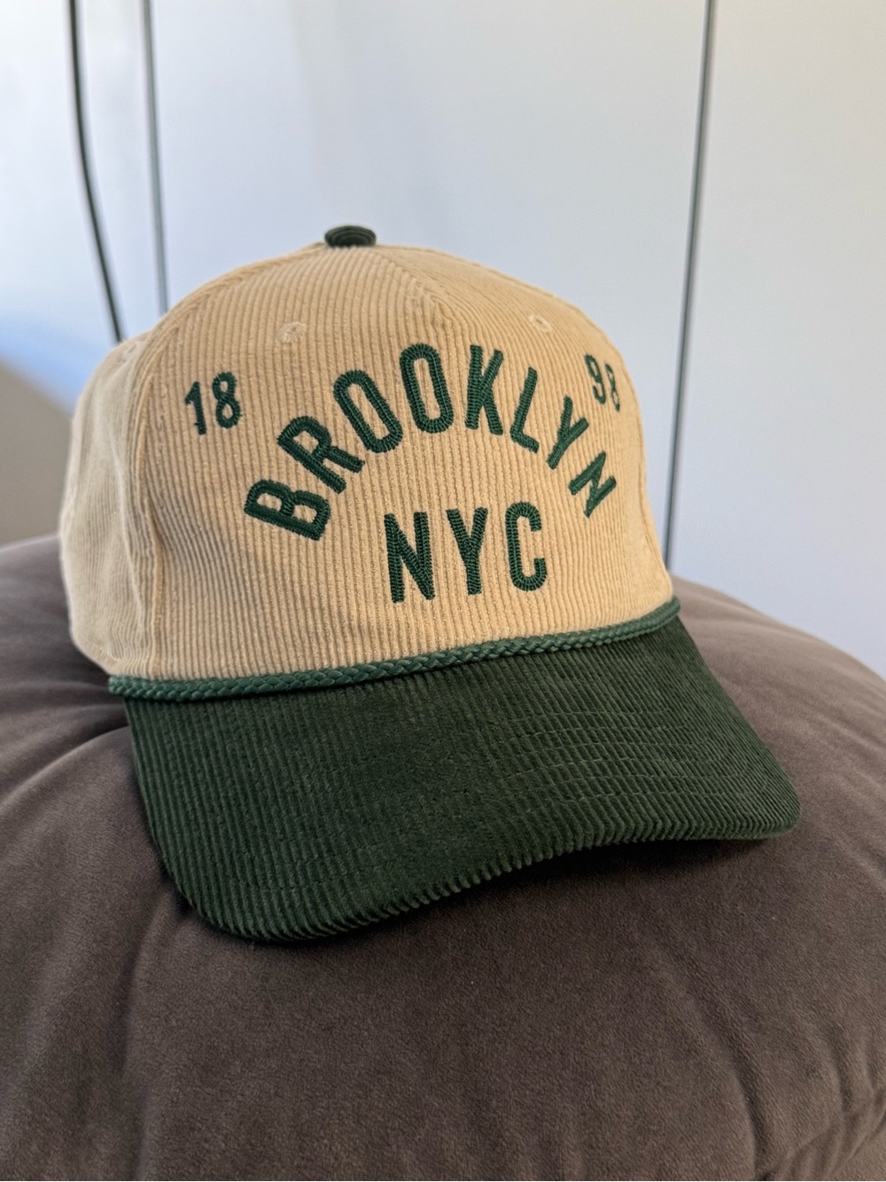 MAD Engine Two-Tone Corduroy Cap - Beige & Dark Green